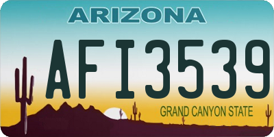 AZ license plate AFI3539