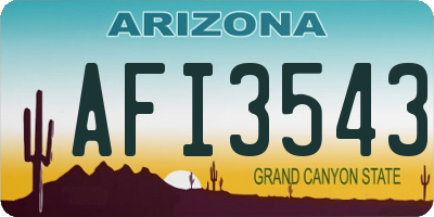 AZ license plate AFI3543