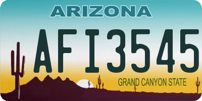 AZ license plate AFI3545
