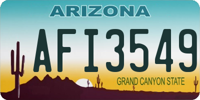 AZ license plate AFI3549
