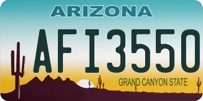 AZ license plate AFI3550