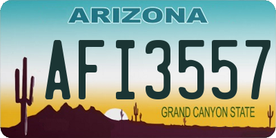 AZ license plate AFI3557