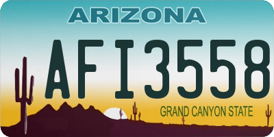 AZ license plate AFI3558