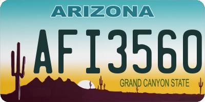 AZ license plate AFI3560
