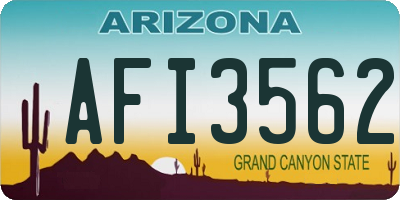 AZ license plate AFI3562