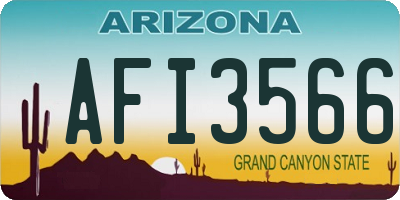 AZ license plate AFI3566