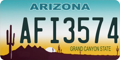 AZ license plate AFI3574