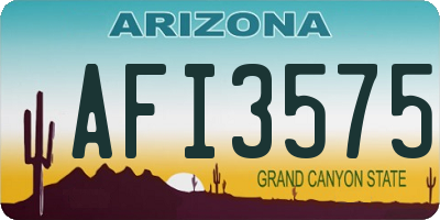 AZ license plate AFI3575
