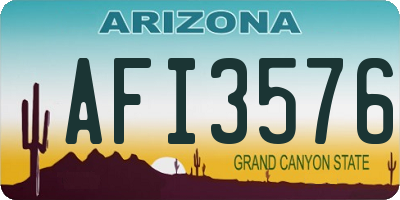 AZ license plate AFI3576