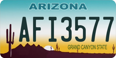 AZ license plate AFI3577