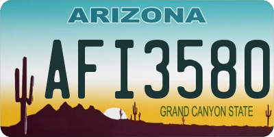 AZ license plate AFI3580