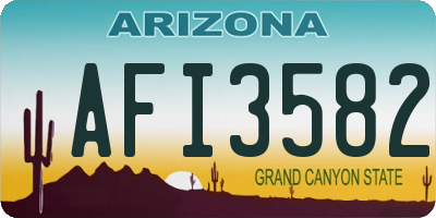 AZ license plate AFI3582