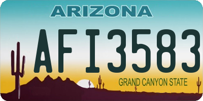 AZ license plate AFI3583