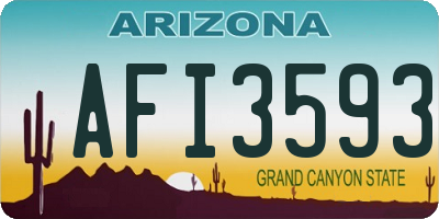 AZ license plate AFI3593