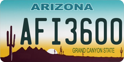 AZ license plate AFI3600
