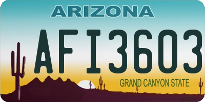 AZ license plate AFI3603