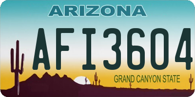 AZ license plate AFI3604