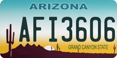 AZ license plate AFI3606