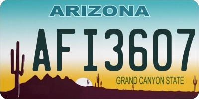 AZ license plate AFI3607