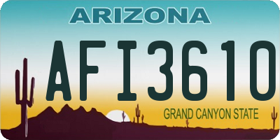 AZ license plate AFI3610