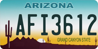 AZ license plate AFI3612