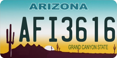 AZ license plate AFI3616