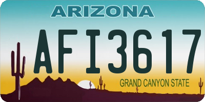 AZ license plate AFI3617