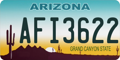 AZ license plate AFI3622