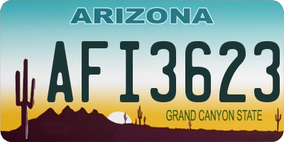 AZ license plate AFI3623