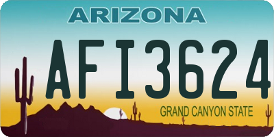 AZ license plate AFI3624