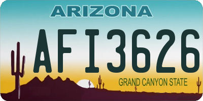 AZ license plate AFI3626
