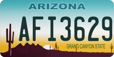 AZ license plate AFI3629