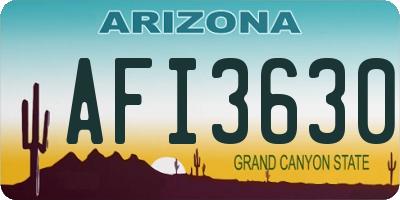 AZ license plate AFI3630