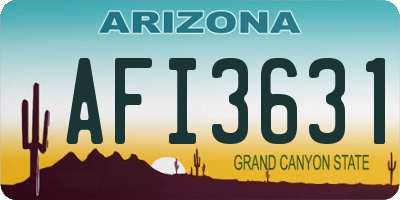 AZ license plate AFI3631