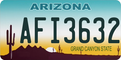 AZ license plate AFI3632