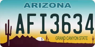 AZ license plate AFI3634