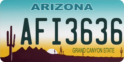 AZ license plate AFI3636
