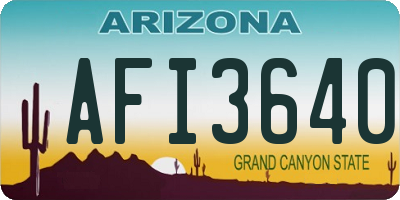 AZ license plate AFI3640