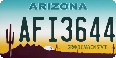 AZ license plate AFI3644
