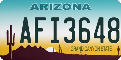 AZ license plate AFI3648