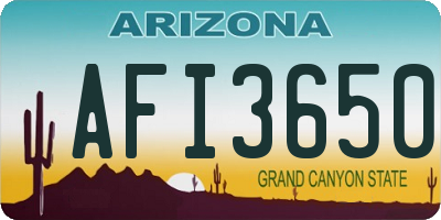 AZ license plate AFI3650