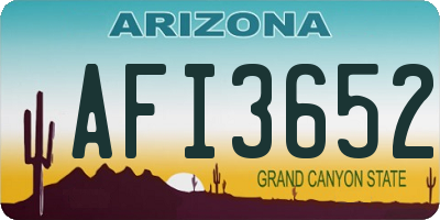 AZ license plate AFI3652