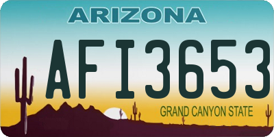 AZ license plate AFI3653