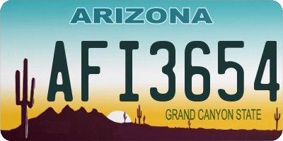 AZ license plate AFI3654
