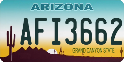 AZ license plate AFI3662