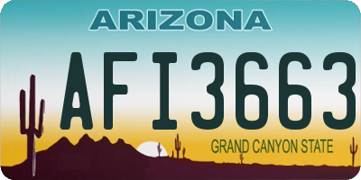 AZ license plate AFI3663