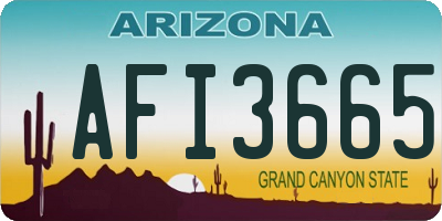 AZ license plate AFI3665