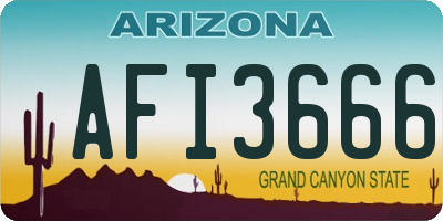 AZ license plate AFI3666