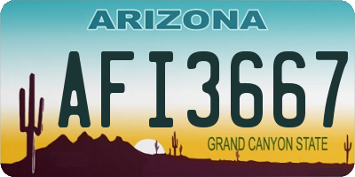 AZ license plate AFI3667