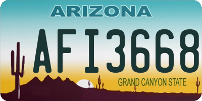 AZ license plate AFI3668